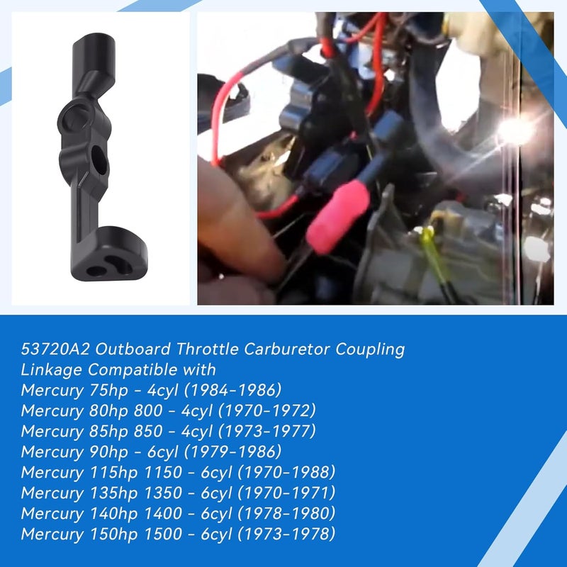 SeDeplacer 53720A2 Outboard Throttle Carburetor Coupling Linkage(1PCS) Compatible with Mercury 4cyl Outboards 40hp,45hp,50hp - Image 4